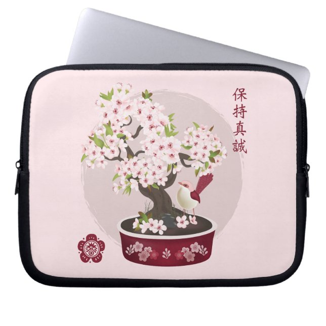 Funda Para Portátil Diseño gráfico de Blossom floral bonsai (Frente)