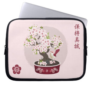 Funda Para Portátil Diseño gráfico de Blossom floral bonsai