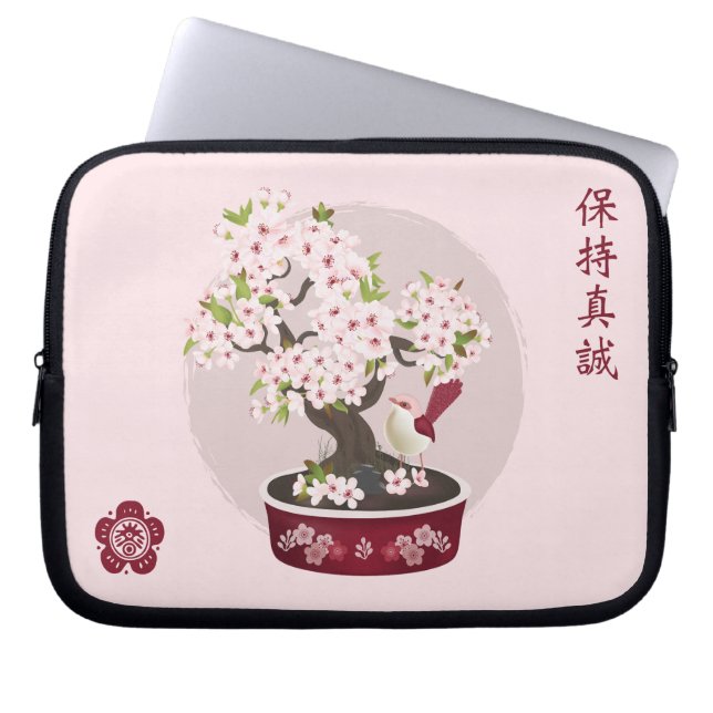 Funda Para Portátil Diseño gráfico de Blossom floral bonsai (Frente)