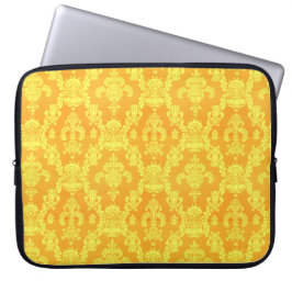 Funda Para Portátil diseño gráfico elegante de damasco dorado amarillo