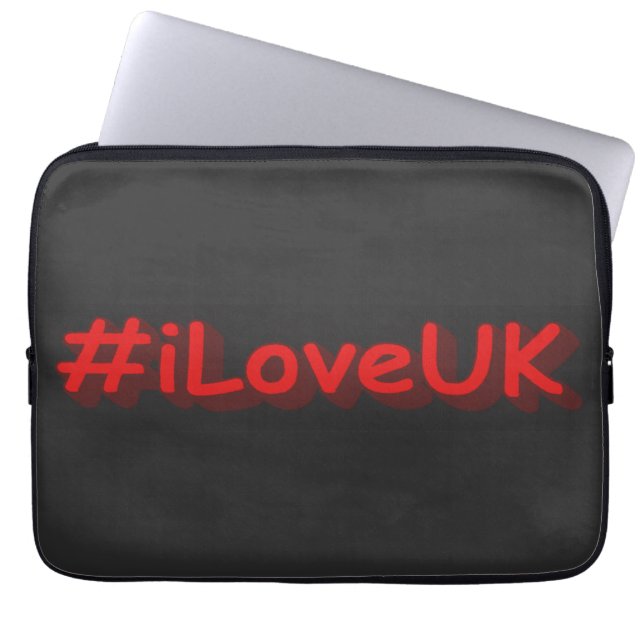 Funda Para Portátil Diseño "iLoveUK". ¡Hazte con una en Zazzle (Frente)