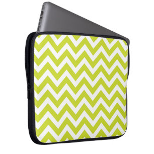 Funda Para Portátil Diseño Lime y White Chevron