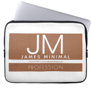 Funda Para Portátil Diseño minimo profesional moderno Marrón y blanc