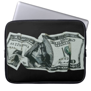 Funda Para Portátil Diseño moderno de billete de $100 arrugado