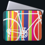 Funda Para Portátil diseño multicolor para bicicletas Portátil Sleeve<br><div class="desc">Diseño de bicicletas de banda colorida diseño portátil funda para su computadora. Hay otros colores disponibles.</div>