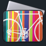 Funda Para Portátil diseño multicolor para bicicletas Portátil Sleeve<br><div class="desc">Diseño de bicicletas de banda colorida diseño portátil funda para su computadora. Hay otros colores disponibles.</div>