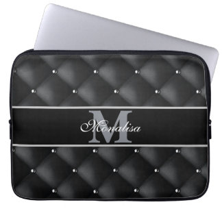 Funda Para Portátil diseño negro lujoso monogramado personalizado