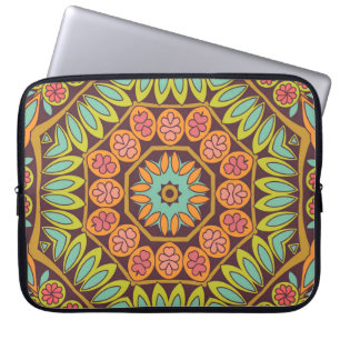 Funda Para Portátil Diseño ornamento floral abstracto brillante.
