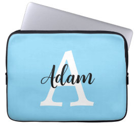 Funda Para Portátil Diseño personalizado de monograma de nombre en let