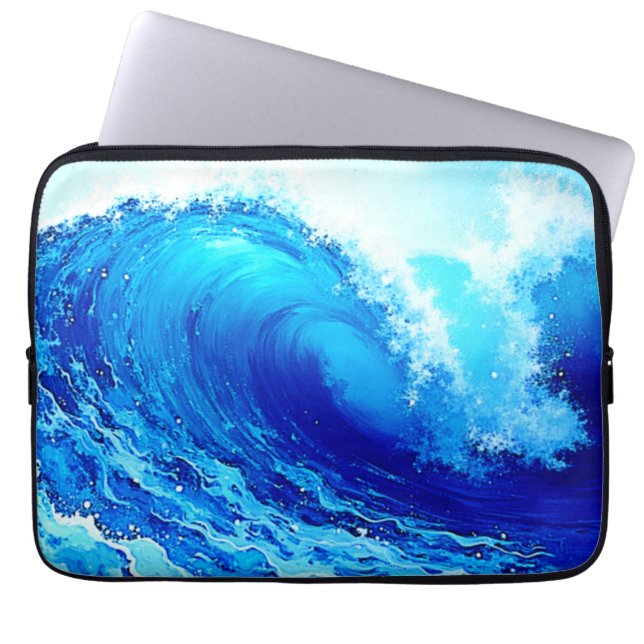 Funda Para Portátil Diseño potente de la ola oceánica (Frente)