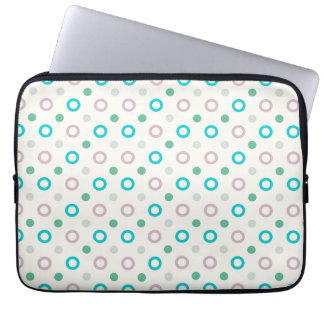 Funda Para Portátil Diseño retro de punto de círculo azul y púrpura