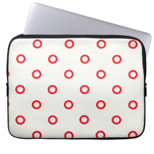 Funda Para Portátil Diseño retro de punto de círculo rojo