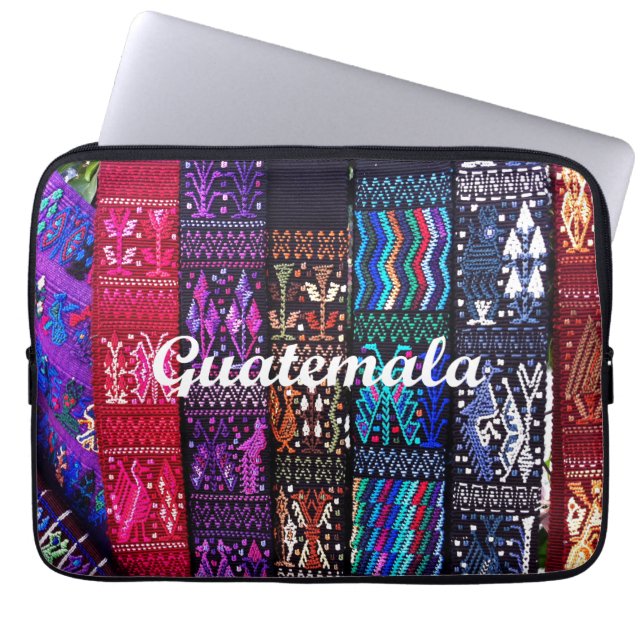 Funda Para Portátil Diseño textil guatemalteco. (Frente)