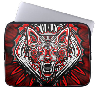 Funda Para Portátil Diseño Totémico Tribal Haida de Lobo