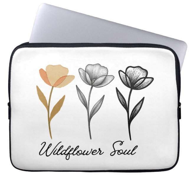Funda Para Portátil Diseño trendy de flor silvestre (Frente)