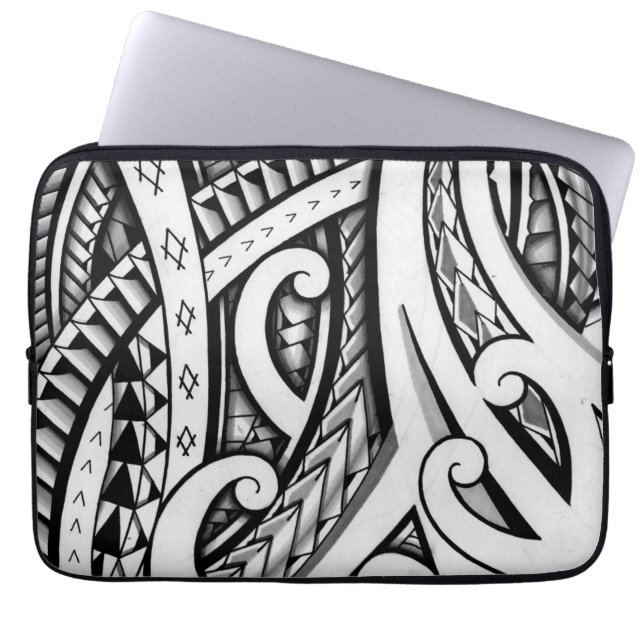 Funda Para Portátil Diseño tribal maorí original del tatuaje con el (Frente)