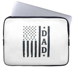 Funda Para Portátil Diseño vectorial de bandera americana de papá vint