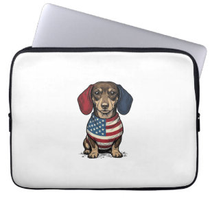 Funda Para Portátil Diseño vectorial de grabado vintage de Dachshund p