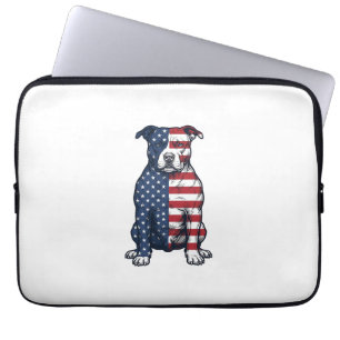 Funda Para Portátil Diseño vectorial de grabado vintage de Pit Bull pa