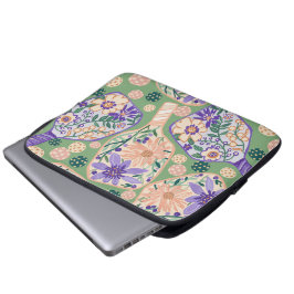 Funda Para Portátil Diseño Vintage de Pickleball Floral