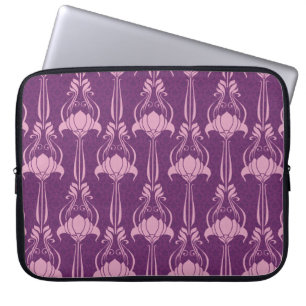 Funda Para Portátil Diseño violeta rosa de papel de escritorio floral