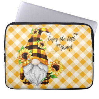 Funda Para Portátil Disfruta del Gnome Girasol de las Pequeñas Cosas