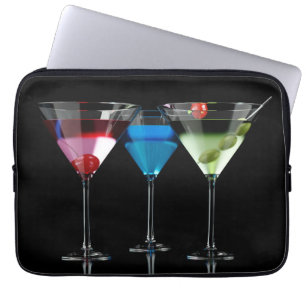 Funda Para Portátil Distintos cócteles con gafas de martini en negro
