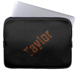 Funda Para Portátil Distressed Name Tablet Case (Black & Rust)