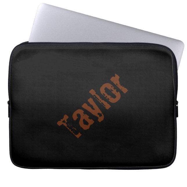 Funda Para Portátil Distressed Name Tablet Case (Black & Rust) (Frente)