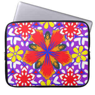Funda Para Portátil Ditsy lindo patrón floral sin costuras en blanco,