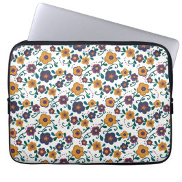 Funda Para Portátil Ditzy retro daisy de arte popular de los años 70 e