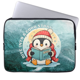 Funda Para Portátil Dive Into A Good Story Penguin Metal Art