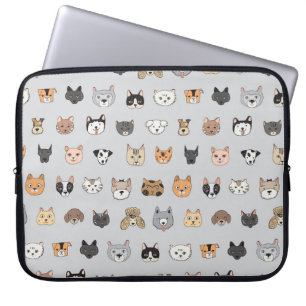 Funda Para Portátil Diversión animal: perros gatos mezcla de doodle
