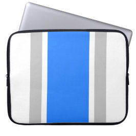 Funda Para Portátil Diversión Atlética Azul Brillante Gris Rayas Blanc