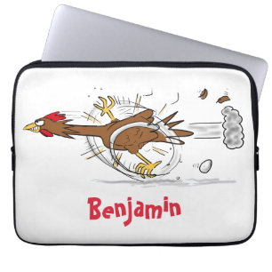 Funda Para Portátil Divertido ilustracion de pollo fresco y personaliz