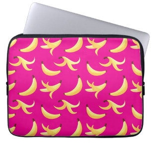Funda Para Portátil Divertido patrón de plátano amarillo retro editabl