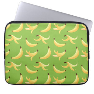 Funda Para Portátil Divertido patrón de plátano amarillo retro editabl