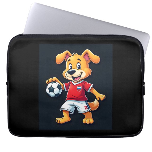 Funda Para Portátil Divertido perro canino Rusia Soccer Jersey ruso Fo (Frente)