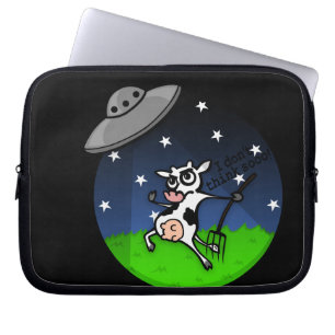 FUNDA PARA PORTÁTIL DIVERTIDO PERSONALIZADO VACA ALIEN SECUESTRO LAPTO
