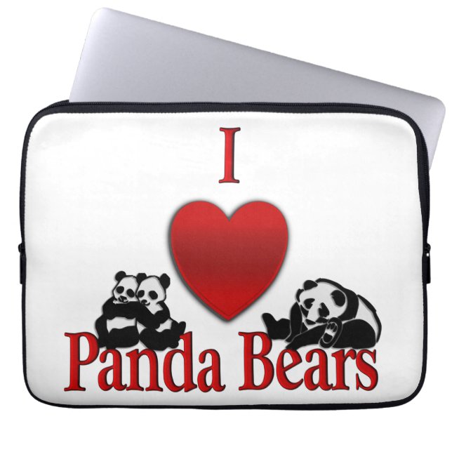 Funda Para Portátil Diviértete con Osos Panda (Frente)
