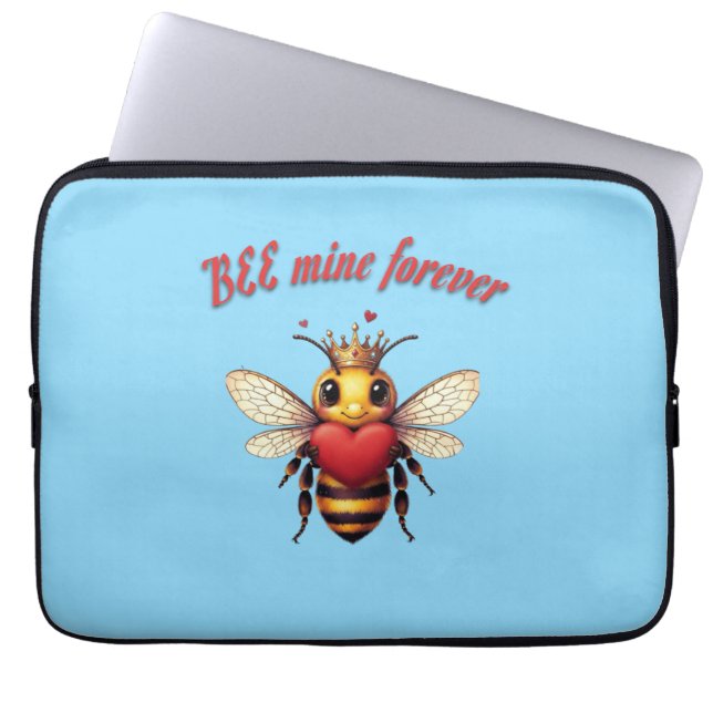 Funda Para Portátil Diviértete con un Valentín de Abeja Gracioso  (Frente)
