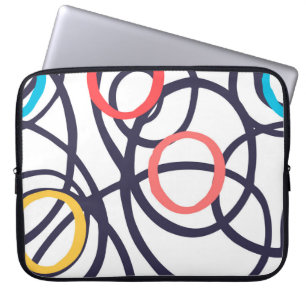 Funda Para Portátil Dizzy Doodle Círculos En Blanco
