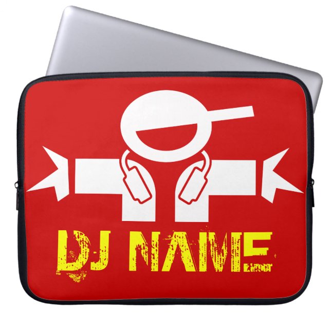 Funda Para Portátil DJ laptop sleeve with custom deejay name (Frente)