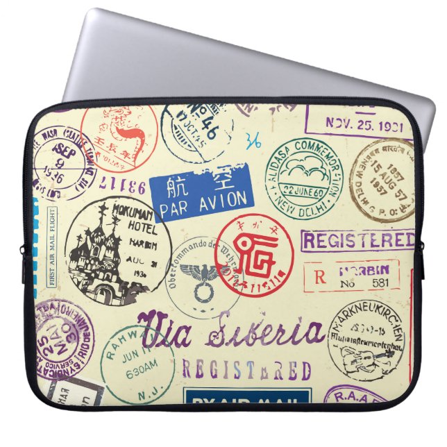 Funda Para Portátil Documento de época: Colección de conjunto de sello (Frente)