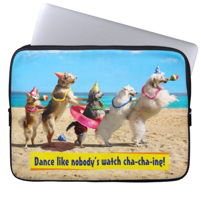 Funda Para Portátil Dog Birthday Party Conga Line (Frente)