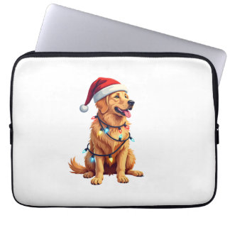 Funda Para Portátil Dog Golden Retriever Santa Christmas Xmas Lights (