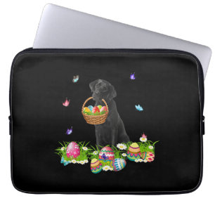 Funda Para Portátil Dog Lover Bunny Black Labrador Dog & Easter Eggs