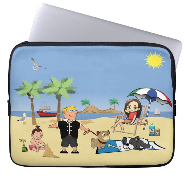 Funda Para Portátil Doggone Beachy (Frente)