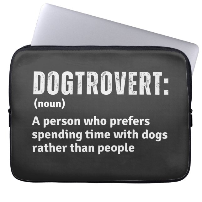 Funda Para Portátil Dogtrovert Definition Funny Introvertido Padres Pe (Frente)