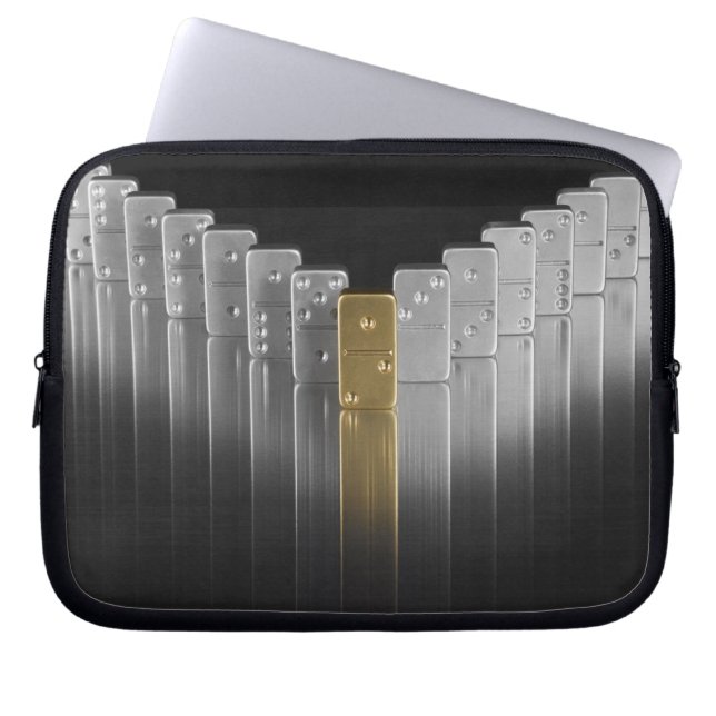 Funda Para Portátil Dominós del oro y de la plata (Frente)